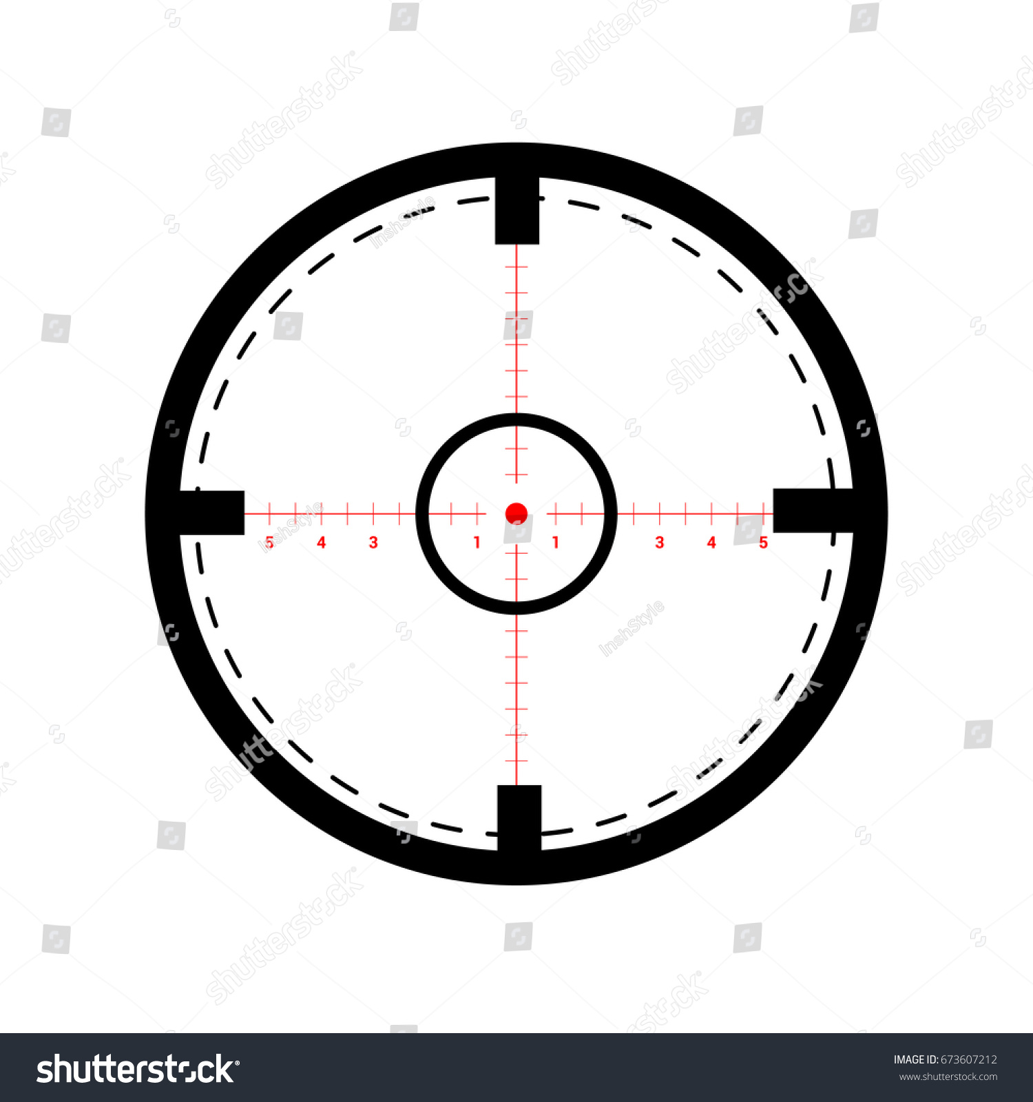 Sight Icon Symbol Sniper Scope Isolated Stock Vector 676528756 