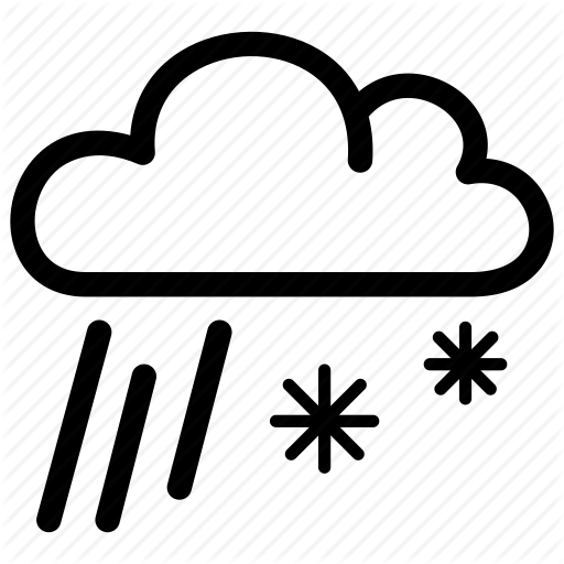 Snow with rain - weather icon and cloud Royalty Free Vector Clip 