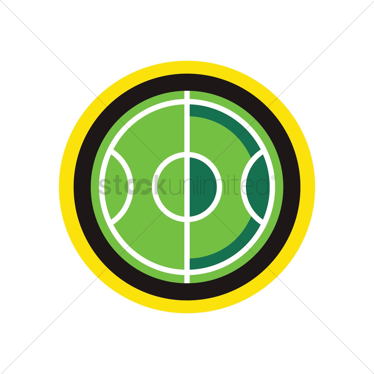 Football or soccer field icon in cartoon style isolated on white 
