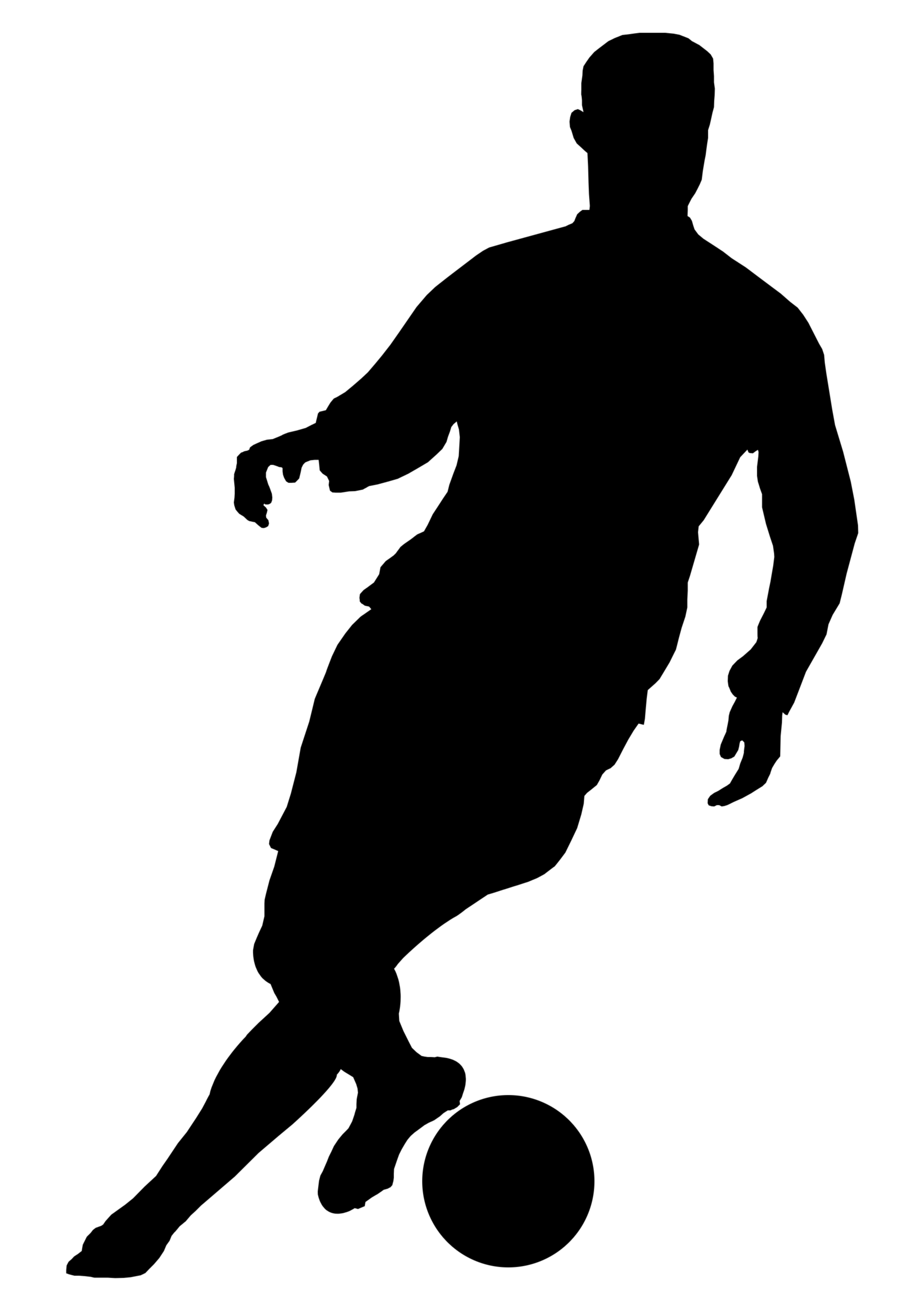 Football player setting ball - Free sports icons