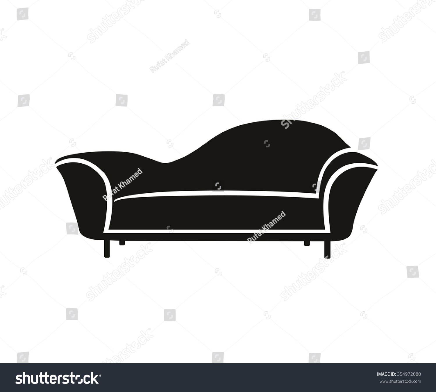 Vector Outlined Sofa Furniture Icon Set Stock Vector 264510911 
