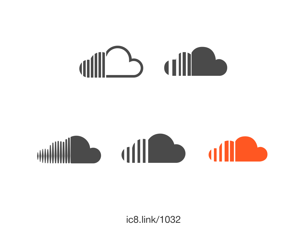Soundcloud social outlined logotype symbol - Free social icons