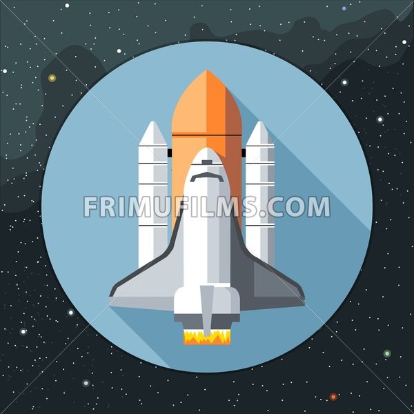 Space shuttle line icon transport and space Vector Image
