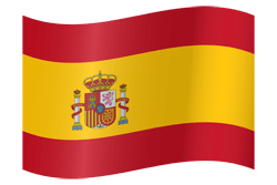 Glossy round icon. Illustration of flag of Spain
