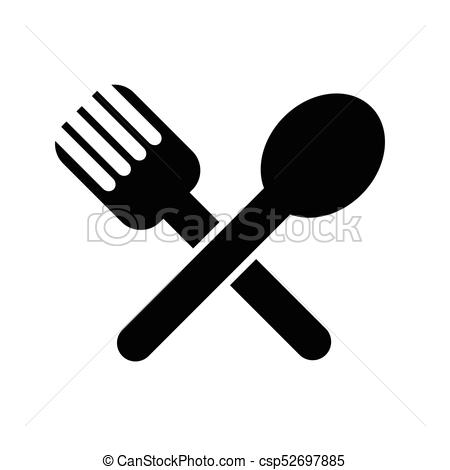 Dining Silverware Flat Icon With Spoon, Knife And Fork Royalty 