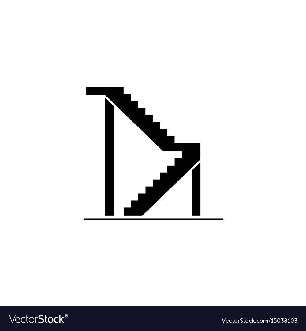 Man on Stairs Going Up Icon. Vector illustration | Stock Vector 