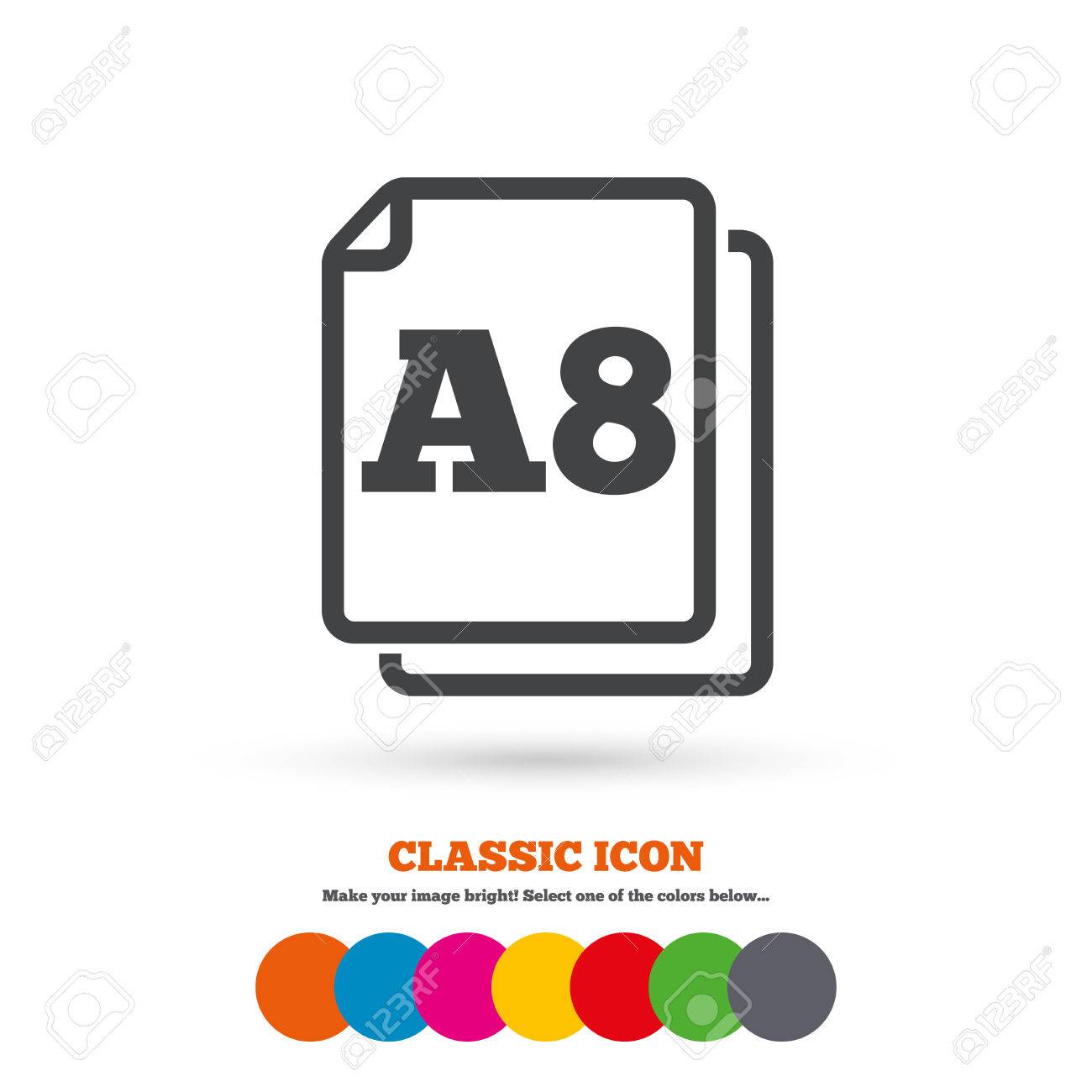 Paper size a2 standard icon document symbol Vector Image