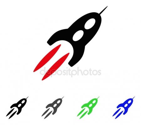 Starship Icon With 2017 Year Bonus Vector Pictograms. Collection 