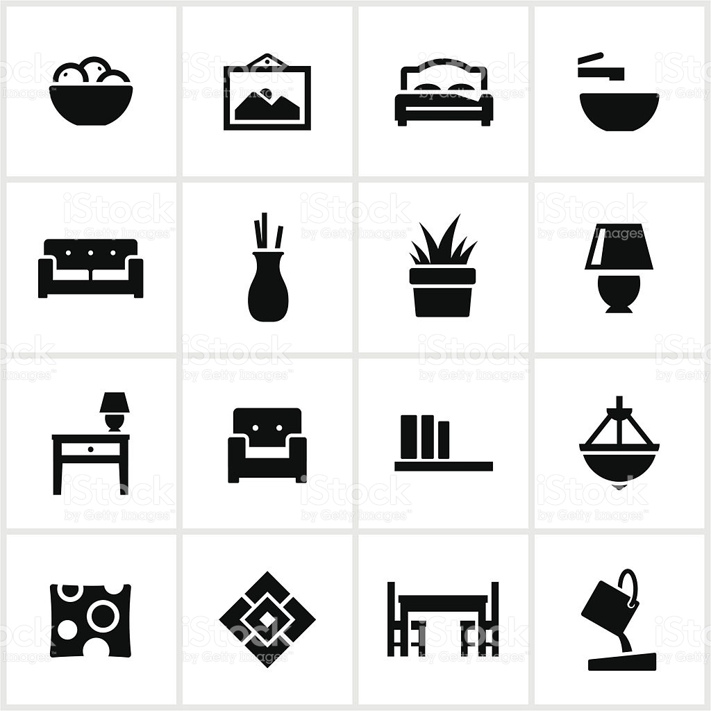 Interior Design Elements Icons Stock Vector Art  More Images of 