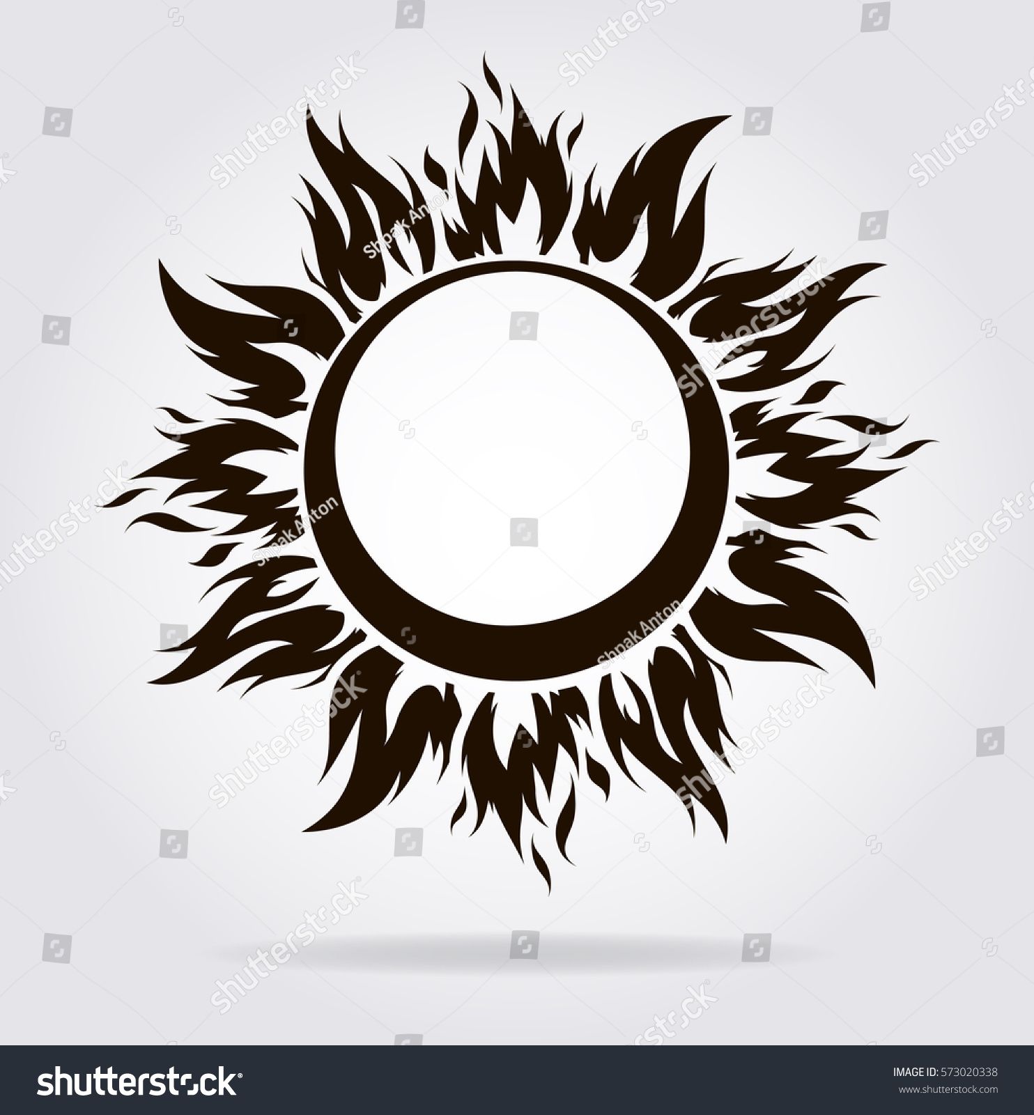 Sun Symbol Black Vector Flat Icon Stock Vector 573020338 