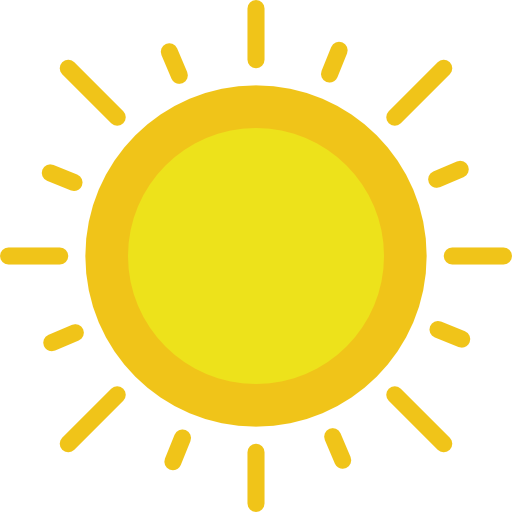 Sun. Sunny day. Weather forecast icon. Editable element isolated 