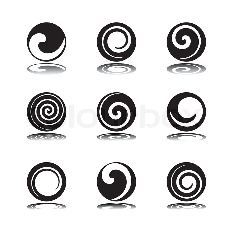 Simple Black Spiral Icon Abstract Cartoon Stock Illustration 