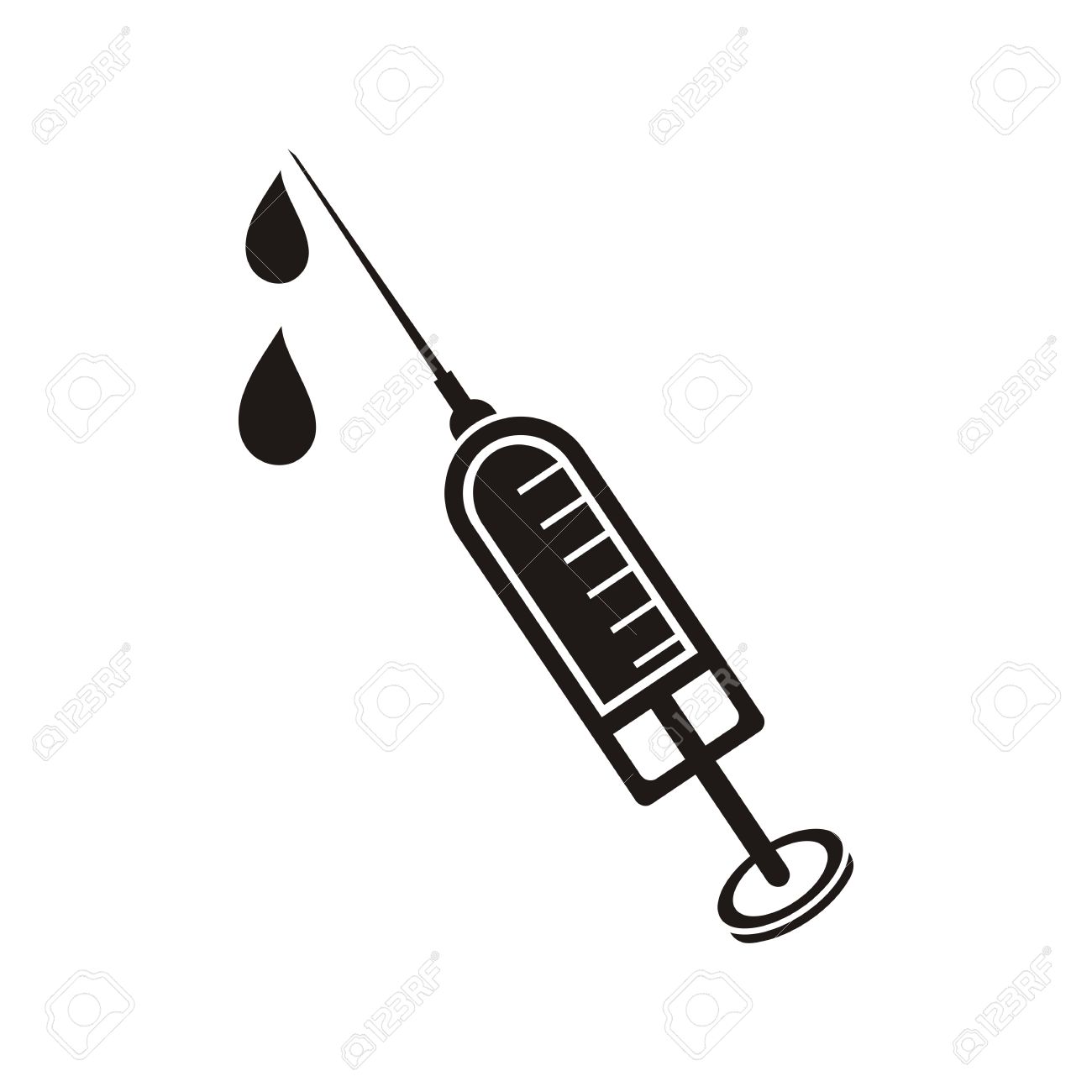 Empty cartoon syringe icon Royalty Free Vector Clip Art Image 