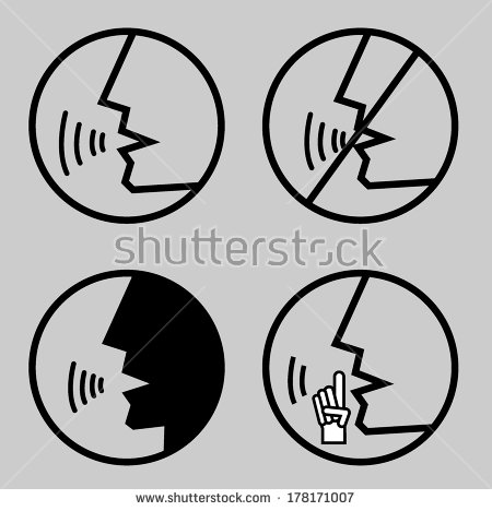 Talk or speak icons. Loud noise symbols. Human talking sign 