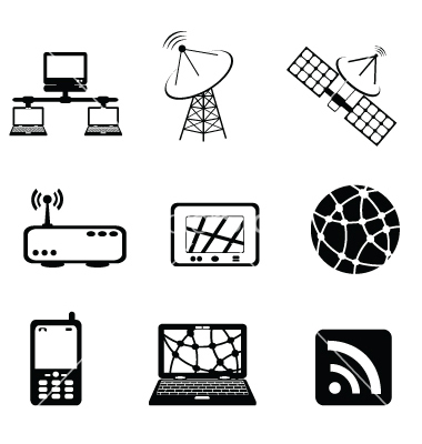 Vector Internet And Technology Icons - Set Of Bright Pictograms 