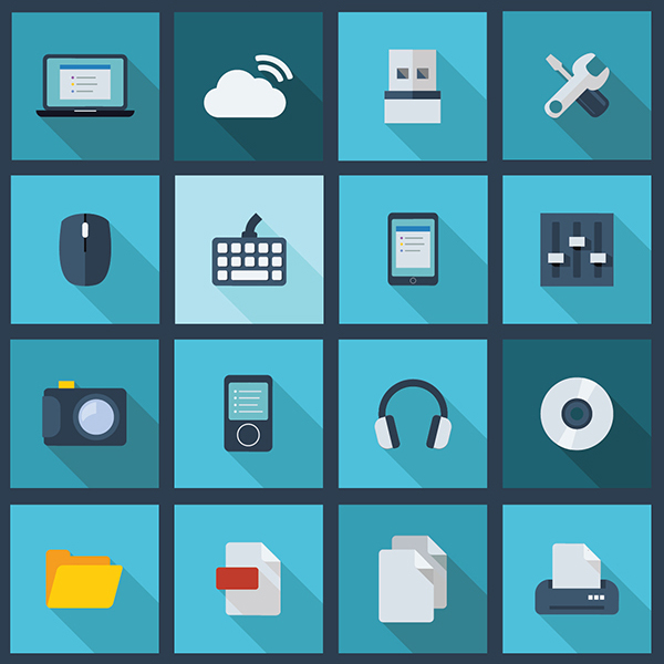 Tools Devices and Technology Vector Icons Set | Stock Vector 