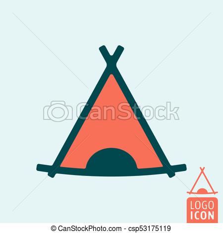 Tourist tent icon. camp tent symbol. vector illustration vector 