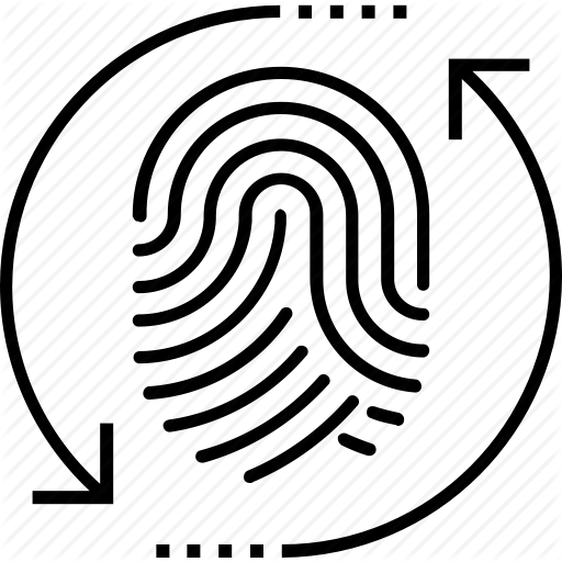 Fingerprint or fingertip print pattern vector isolated icon 