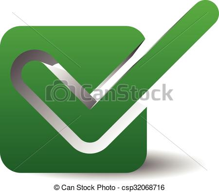 Green tick icon on white background green check Vector Image