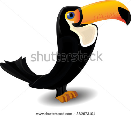 Brazilian toucan icon in black style isolated on white clipart 
