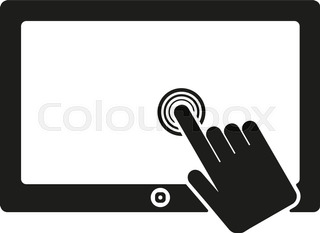 Finger Touch Screen Icon Vector Stock Vector 378762586 - 