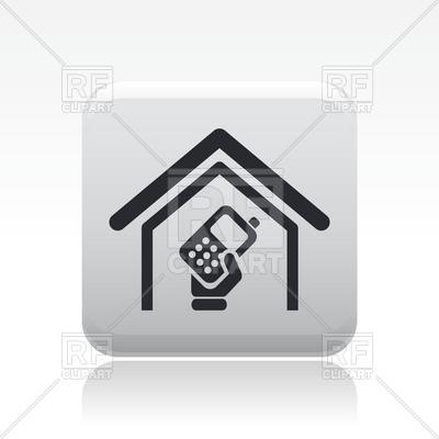 Handheld transceiver icon in black style isolated on white 