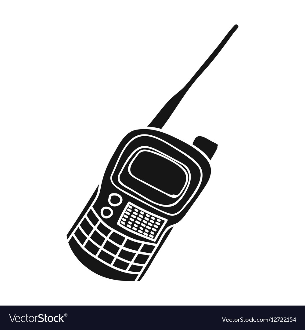 Portable radio transceiver icon outline style Vector Image