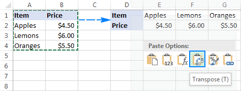 Excel Transpose Table - Table Ideas