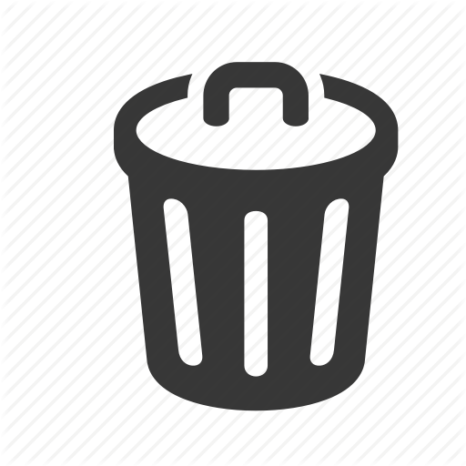 Trash Can icon from Primitive Set. This isolated flat symbol is 