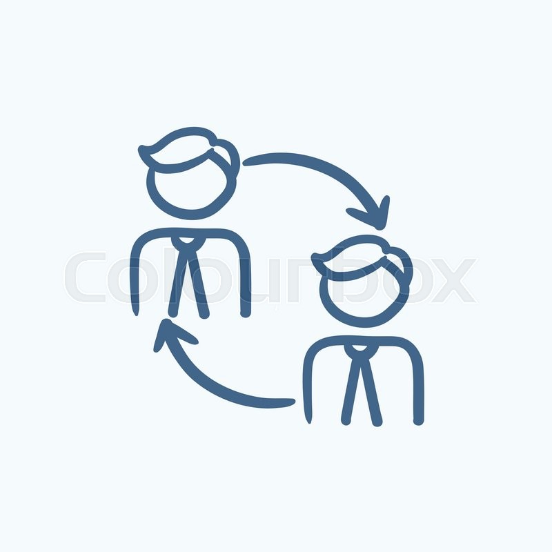 Staff turnover line icon. Staff turnover thick line icon vector 