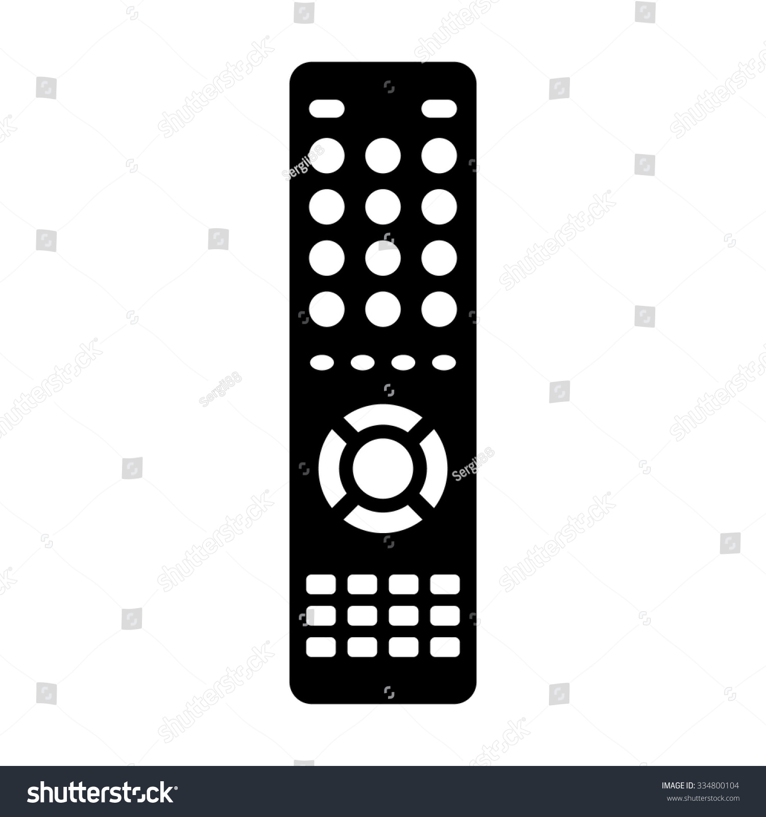Vector black tv remote control icons set on white clip art 