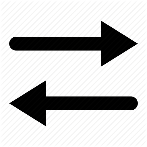 Two way arrow symbol, arrow icon. Curved arrows left and right 