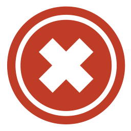 Uncheck red. Illustration of a red x isolated on a white 