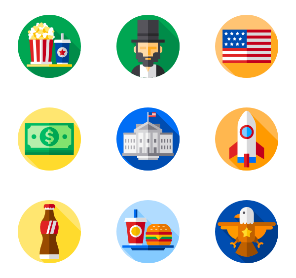American flag banner map icon logo of USA Stock Photo: 65414267 