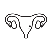 Uterus In Hand Icon, Care Symbol Vector Illustration. Flat Design 