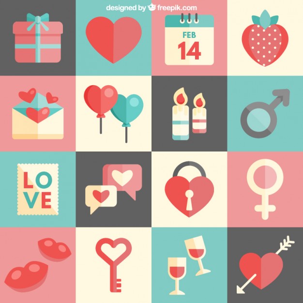 Cute valentines day icons Vector | Free Download