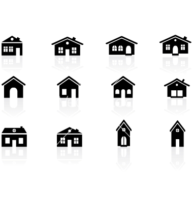 House and buildings icons vector | Branding  Packaging 