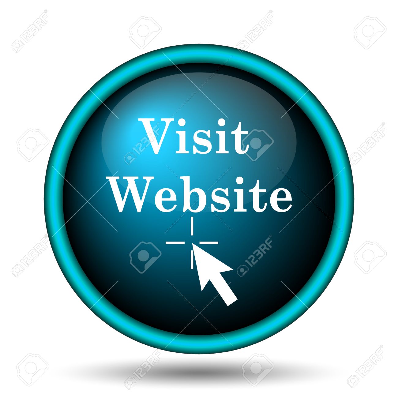Visit website icon. Internet button on white background Stock 