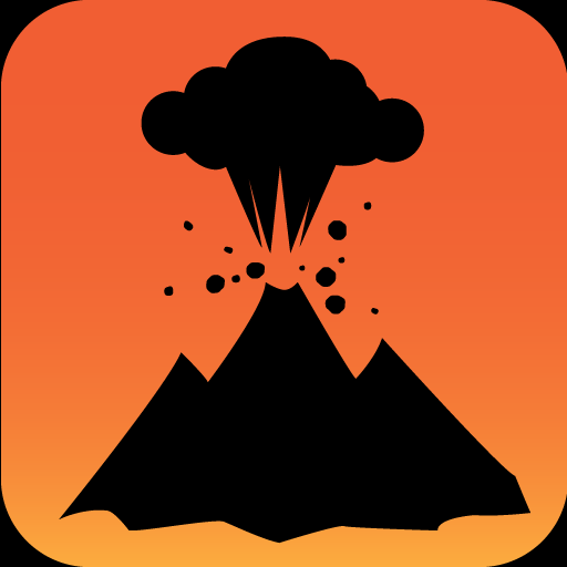 Danger, disaster, eruption, lava, outburst, smoke, volcano icon 
