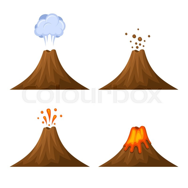 Cartoon, eruption, lava, mountain, natural, nature, volcano icon 