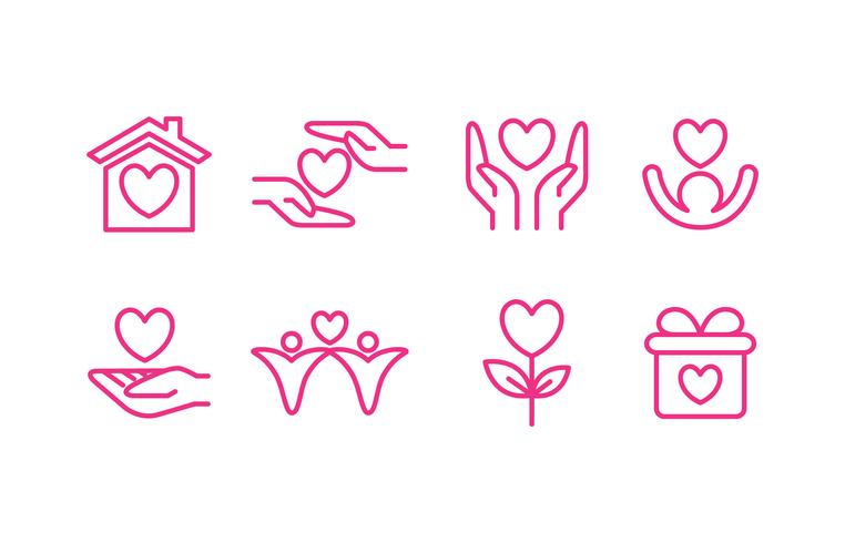 Charity Donation Volunteer Work Concept Icons Stock Vector 