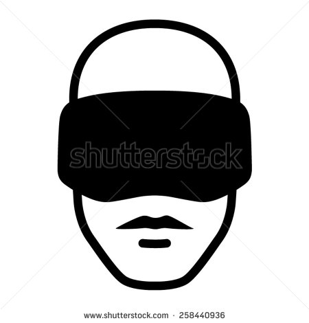 VR Headset Icon - Flat Vector Illustration Stock Vector 