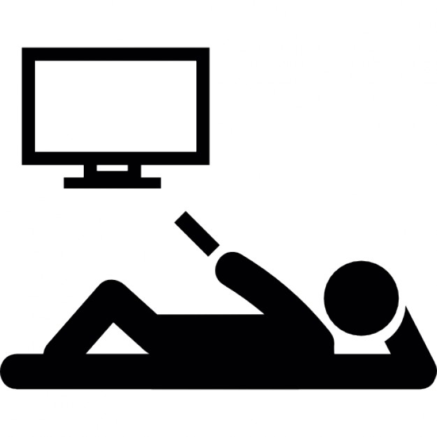 Man Lying and watching tv - Free people icons