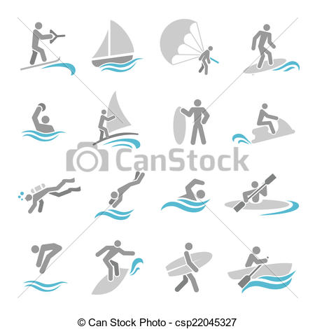 Water Sports Icon Set Vector Art | Getty Images