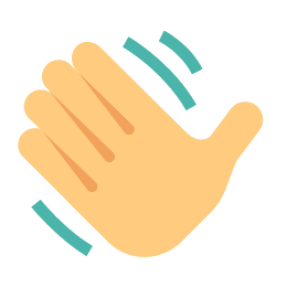 Bye waving hand palm logo. Simple style.  Stock Vector  apelsyn3 