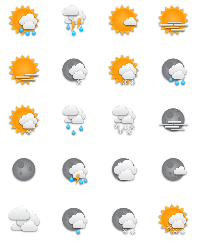 Weather forecast icons Vector | Free Download