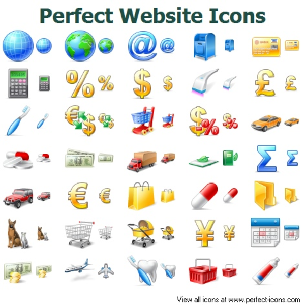 Plain Icon Set: Website And Internet Stock Vector - Illustration 