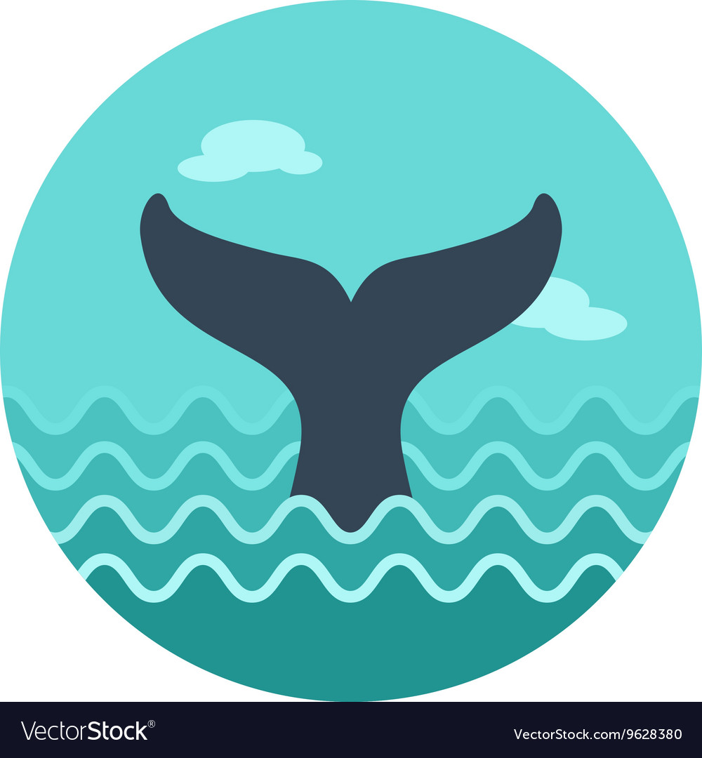 Whale Tail Line Icon Outline Vector Stock Vector 529800049 