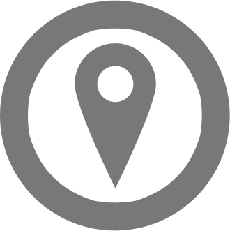 Raphael Location Icon  Style: Flat Circle White On Dark Gray
