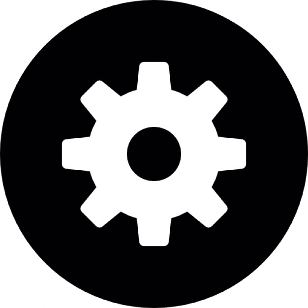 Black And White Settings Icon Technology Concept Over Isolated 